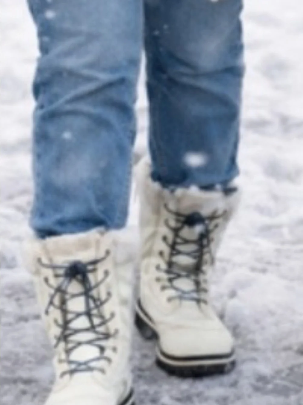 Coach Cream/Black Lace-Up Insulated Winter Boots